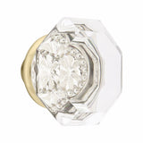 Emtek 86028US4 Old Town 1-3/4" Clear Crystal Wardrobe Knob with Solid Brass Rosette Satin Brass