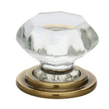 Emtek 86028US7 Old Town 1-3/4" Clear Crystal Wardrobe Knob with Solid Brass Rosette French Antique