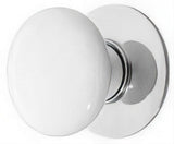 Emtek 86034US15 Ice White 1-3/4" Porcelain Wardrobe Knob with Solid Brass Rosette Satin Nickel