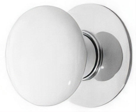 Emtek 86034US15 Ice White 1-3/4" Porcelain Wardrobe Knob with Solid Brass Rosette Satin Nickel