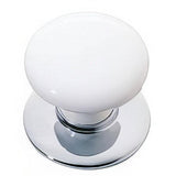 Emtek 86034US26 Ice White 1-3/4" Porcelain Wardrobe Knob with Solid Brass Rosette Polished Chrome