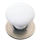 Emtek 86034US7 Ice White 1-3/4" Porcelain Wardrobe Knob with Solid Brass Rosette French Antique