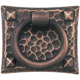 Emtek 86040US10B Hammered 1-3/4" Solid Brass Arts & Crafts Ring Cabinet Drop Pull Oil Rubbed Bronze