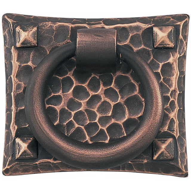 Emtek 86040US10B Hammered 1-3/4" Solid Brass Arts & Crafts Ring Cabinet Drop Pull Oil Rubbed Bronze
