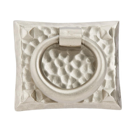 Emtek 86040US15 Hammered 1-3/4" Solid Brass Arts & Crafts Ring Cabinet Drop Pull Satin Nickel