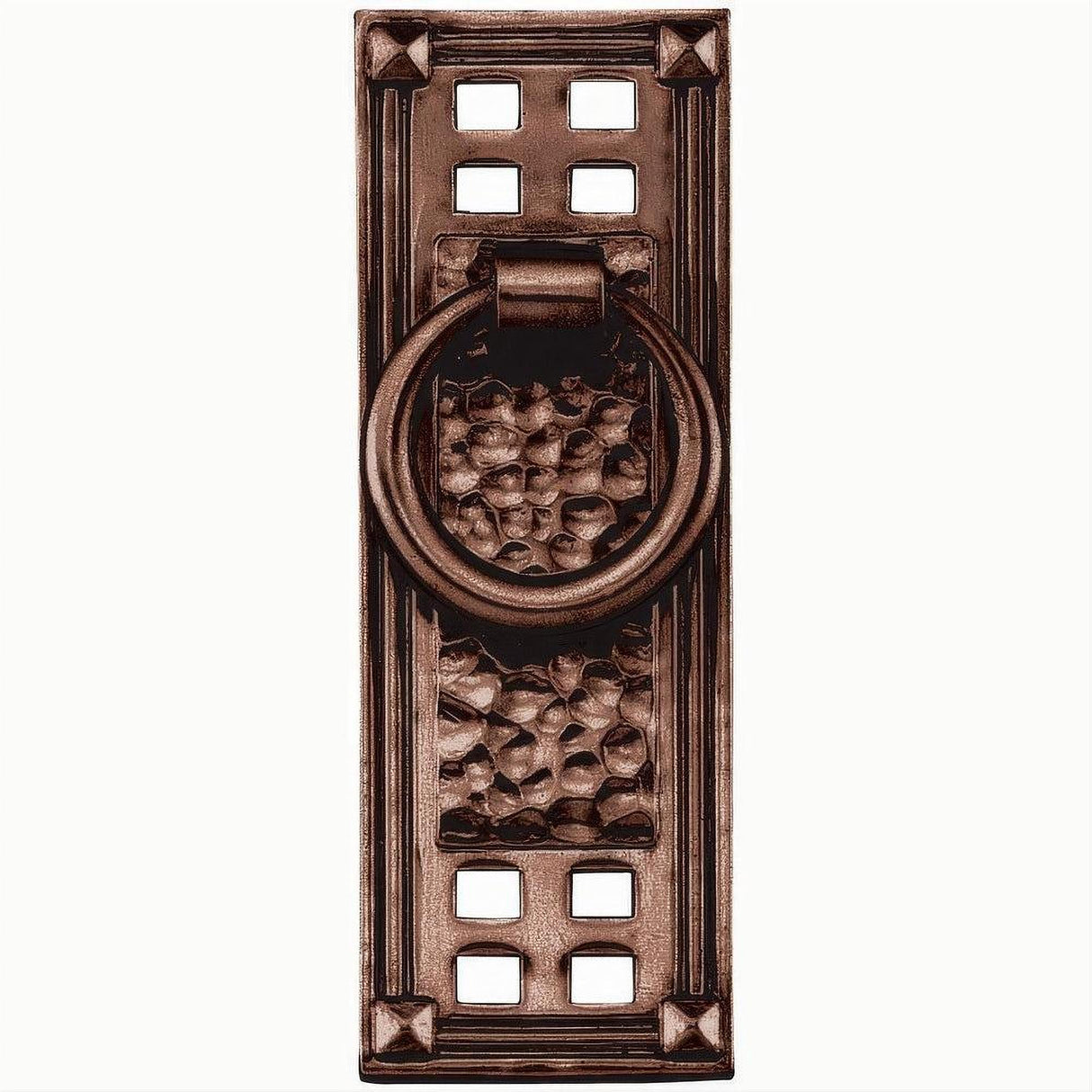 Emtek 86042US10B Hammered 3-1/2" Solid Brass Arts & Crafts Vertical Ring Cabinet Drop Pull Oil Rubbed Bronze