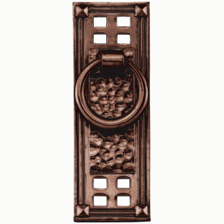 Emtek 86042US10B Hammered 3-1/2" Solid Brass Arts & Crafts Vertical Ring Cabinet Drop Pull Oil Rubbed Bronze