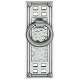 Emtek 86042US3NL Hammered 3-1/2" Solid Brass Arts & Crafts Vertical Ring Cabinet Drop Pull Unlacquered Brass