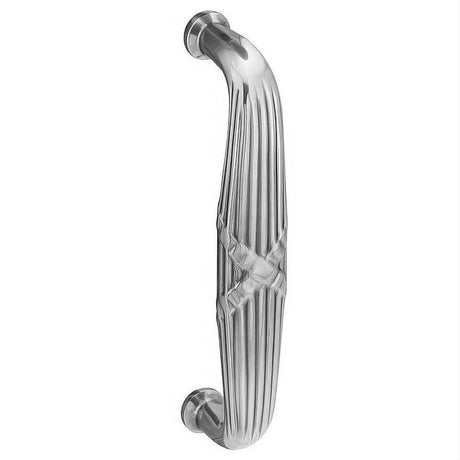 Emtek 86080US26 Brass Modern 8" Center to Center Solid Brass Ribbon and Reed Door Pull Polished Chrome