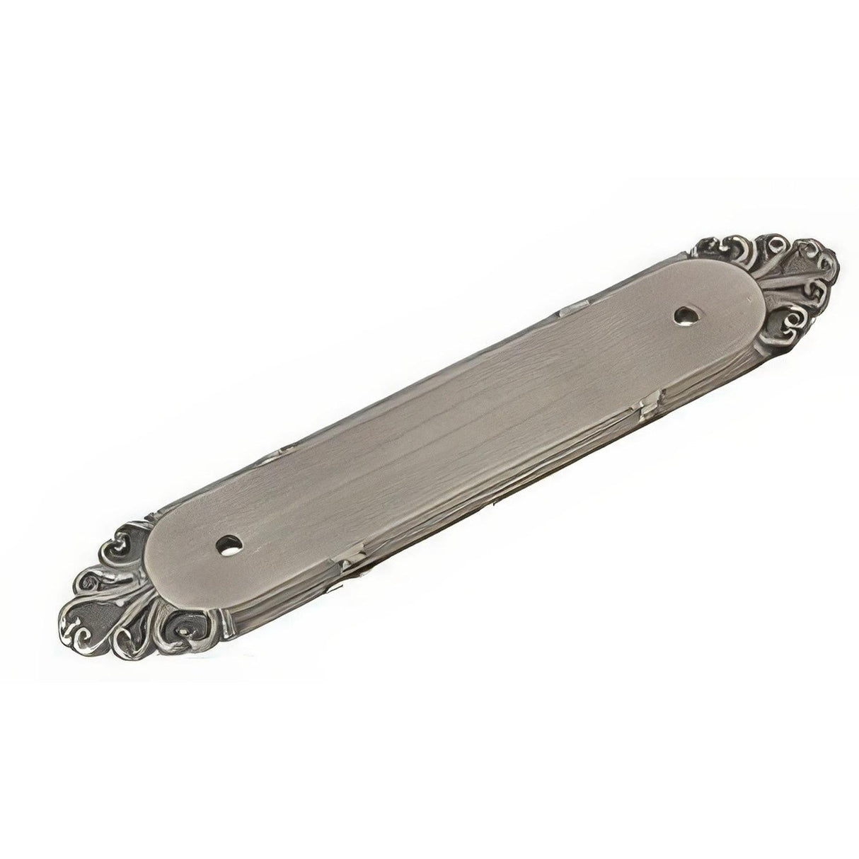 Emtek 86294US15A Ribbon & Reed 4" Cabinet Pull Back Plate Pewter