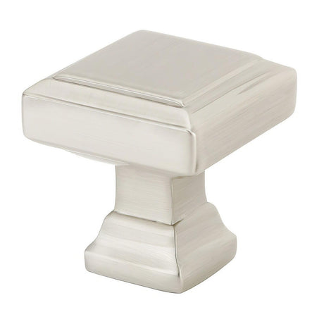 Emtek 86295US15 Geometric 1.25" Solid Brass Square Cabinet Knob Satin Nickel