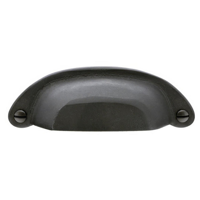 Emtek 86327FB Sandcast Bronze 4" Cabinet Bin Pull Flat Black