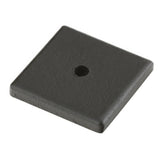 Emtek 86342FB Sandcast Bronze 1.25" Cabinet Knob Square Back Plate Flat Black