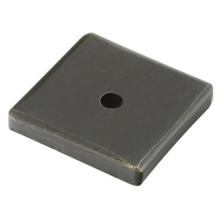 Emtek 86342MB Sandcast Bronze 1.25" Cabinet Knob Square Back Plate Medium Bronze