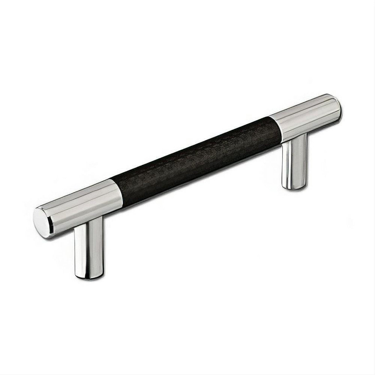 Emtek 86380US15 Black Carbon Fiber 6" Solid Brass Modern Bar Cabinet Pull Satin Nickel