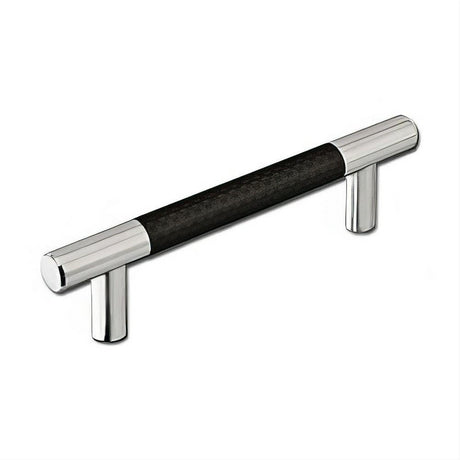 Emtek 86380US15 Black Carbon Fiber 6" Solid Brass Modern Bar Cabinet Pull Satin Nickel