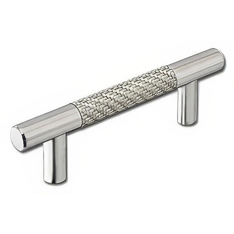 Emtek 86385US15 Silver Carbon Fiber 3" Solid Brass Modern Bar Cabinet Pull Satin Nickel