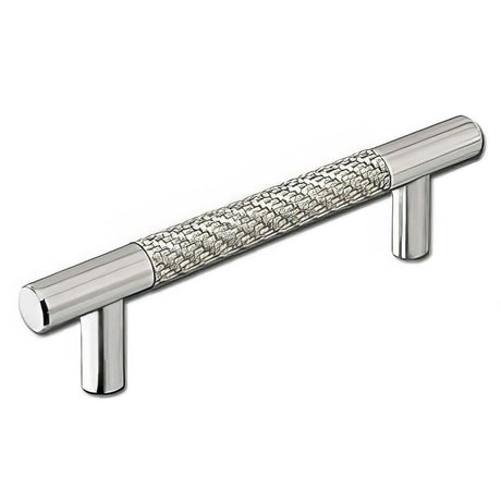 Emtek 86389US15 Silver Carbon Fiber 6" Solid Brass Modern Bar Cabinet Pull Satin Nickel