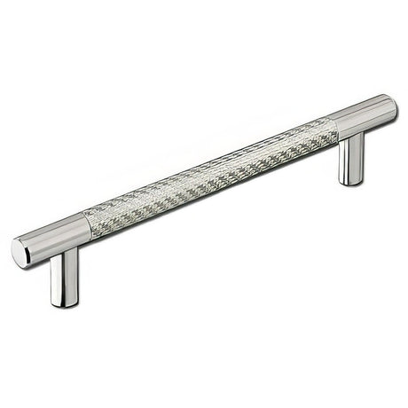 Emtek 86390US15 Silver Carbon Fiber 8" Solid Brass Modern Bar Cabinet Pull Satin Nickel
