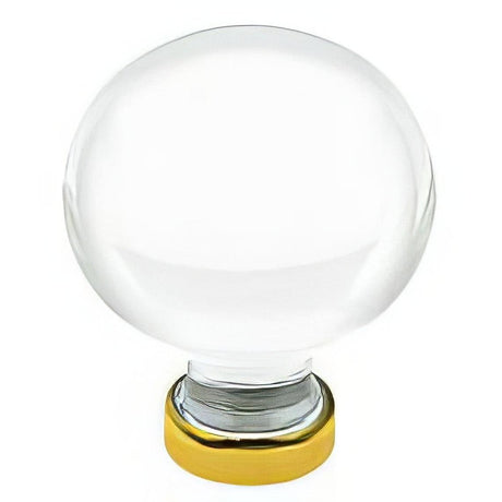 Emtek 86394US3 86394US Bristol 1" Crystal Cabinet Knob Polished Brass
