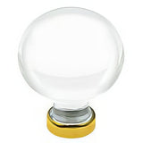 Emtek 86395US3 86395US Bristol 1.25" Crystal Cabinet Knob Polished Brass