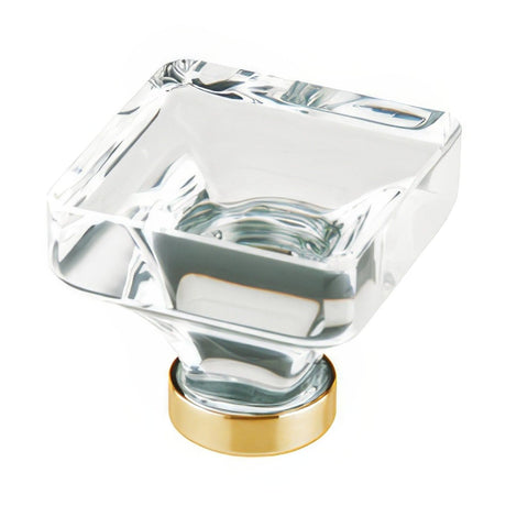 Emtek 86403US4 Lido 1.25" Crystal Cabinet Knob Satin Brass