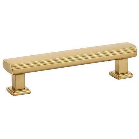 Emtek 86423US4 Art Deco 4" Designer Brass Cabinet Pull Satin Brass