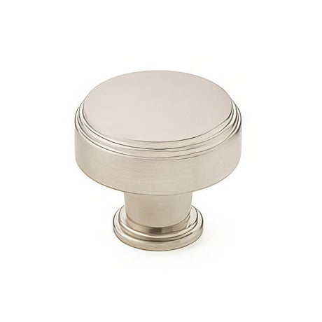 Emtek 86432US15 86432US Newport 1-1/8" Art Deco Designer Brass Cabinet Knob Satin Nickel