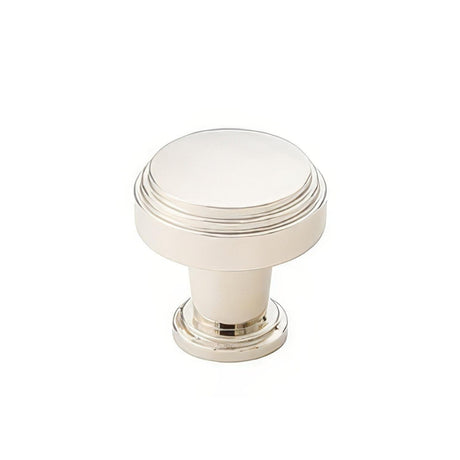 Emtek 86433US14 Newport 1-5/8" Art Deco Designer Brass Cabinet Knob Polished Nickel