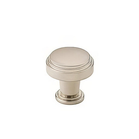 Emtek 86433US15 Newport 1-5/8" Art Deco Designer Brass Cabinet Knob Satin Nickel