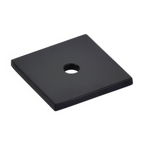 Emtek 86434US19 Art Deco 1-3/16" Square Designer Brass Cabinet Knob Back Plate Flat Black