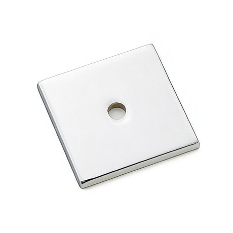 Emtek 86434US26 Art Deco 1-3/16" Square Designer Brass Cabinet Knob Back Plate Polished Chrome