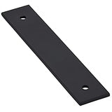 Emtek 86435US19 86435US Art Deco 4" Rectangular Designer Brass Cabinet Knob Back Plate Flat Black