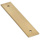 Emtek 86435US4 86435US Art Deco 4" Rectangular Designer Brass Cabinet Knob Back Plate Satin Brass