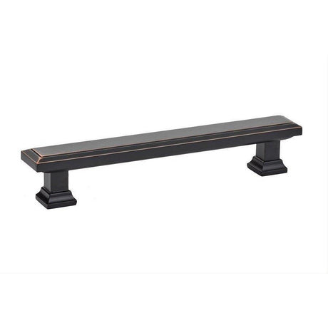 Emtek 86492US15 5 Inch Center to Center Geometric Rectangular Cabinet Pull Satin Nickel