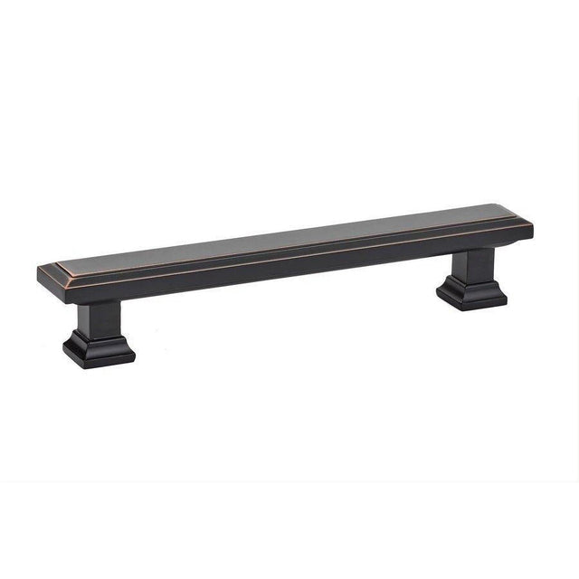 Emtek 86492US15 5 Inch Center to Center Geometric Rectangular Cabinet Pull Satin Nickel
