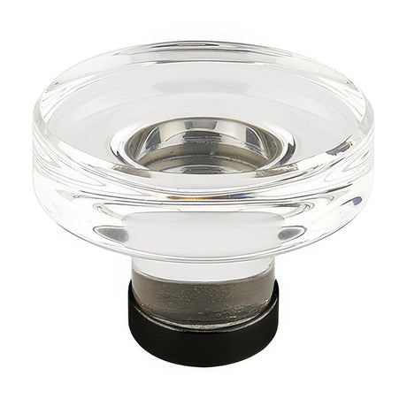 Emtek 86569US19 Grayson 1-1/4 Inch Crystal Cabinet Knob Flat Black