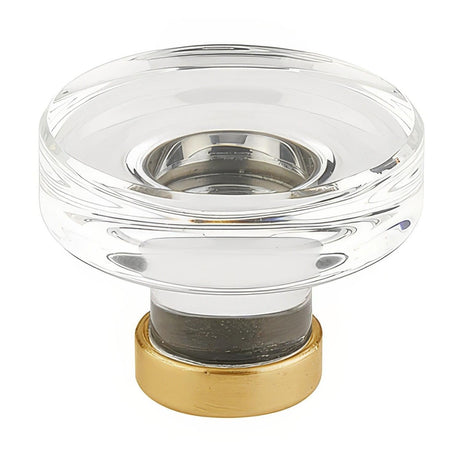 Emtek 86569US4 Grayson 1-1/4 Inch Crystal Cabinet Knob Satin Brass