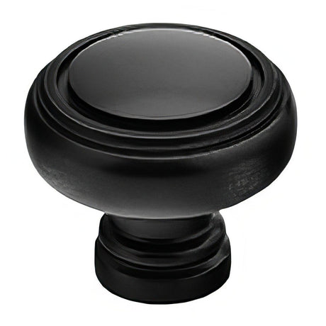 Emtek 86610US19 Norwich 1-1/4" Solid Brass Cabinet Knob - Flat Black