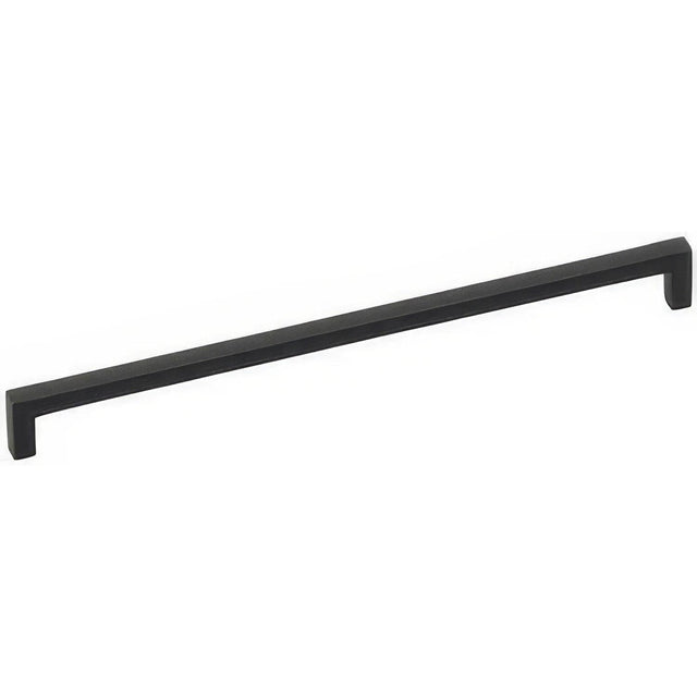 Emtek 86674FB 86674 Rustic Modern Rectangular Cabinet Pull / Appliance Pull with 12" Center to Center Flat Black Bronze