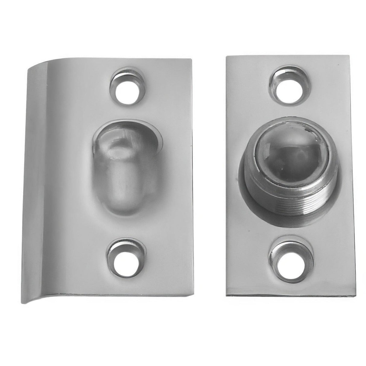 Emtek 8802US3 8802US 2-1/8" Height Solid Brass Ball Catch With Strike and Screws Polished Brass