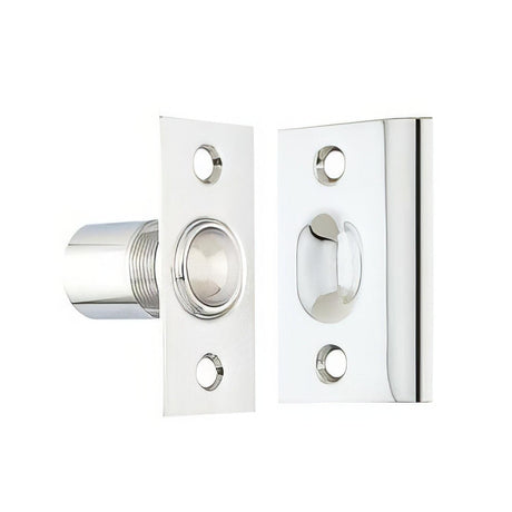 Emtek 8802US4 8802US 2-1/8" Height Solid Brass Ball Catch With Strike and Screws Satin Brass