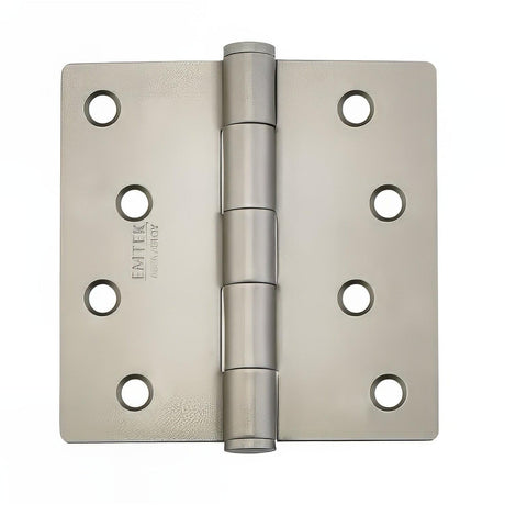 Emtek 91024US4 91024US 4" x 4" Plain Bearing 1/4" Radius Corners Mortise Hinge - Pair Satin Brass