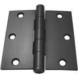 Emtek 92013US19 92013US 3.5" x 3.5" Square Corner Plain Bearing Mortise Hinge - Pair Flat Black