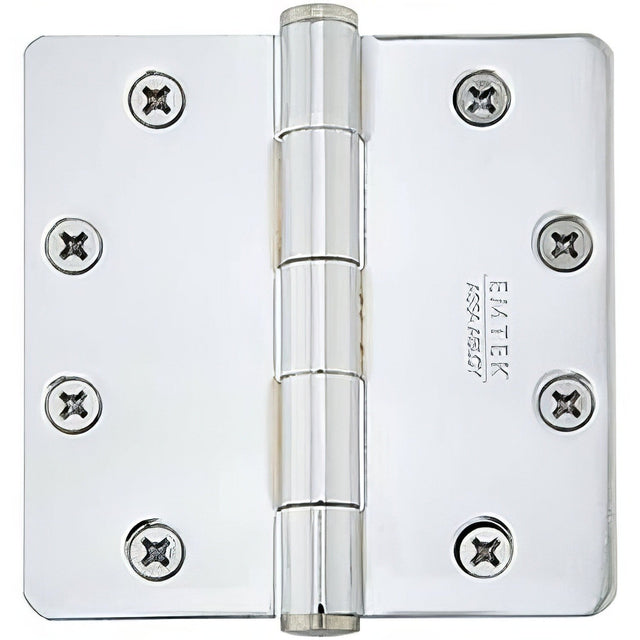 Emtek 92025US19 4.5" x 4.5" Plain Bearing 1/4" Radius Corners Mortise Hinge - Pair Flat Black