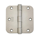 Emtek 92033TWB 92033US 3-1/2" x 3-1/2" Plated Steel Heavy Duty 5/8" Radius Round Corner Plain Bearing Hinges - Pair Tumbled White Bronze
