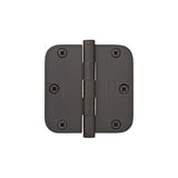 Emtek 92033US19 92033US 3-1/2" x 3-1/2" Plated Steel Heavy Duty 5/8" Radius Round Corner Plain Bearing Hinges - Pair Flat Black