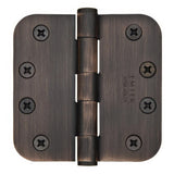 Emtek 92034US10B 92034US 4" x 4" Plated Steel Heavy Duty 5/8" Radius Round Corner Plain Bearing Hinges - Pair Oil Rubbed Bronze