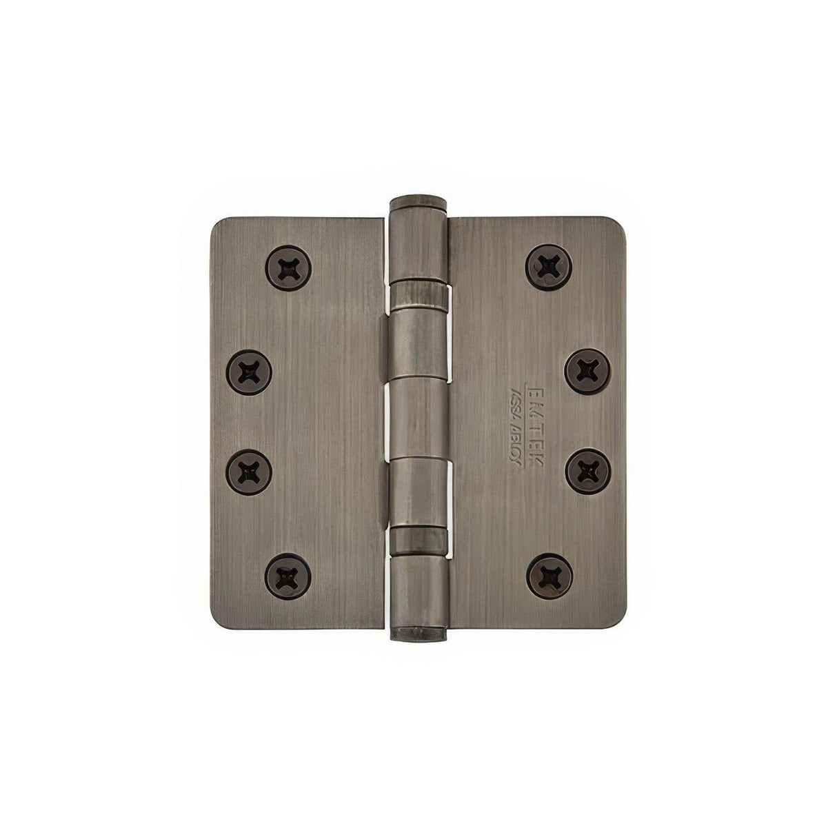 Emtek 94013US15A 94013US 3-1/2" x 3-1/2" Plated Steel Heavy Duty Square Corner Ball Bearing Hinges - Pair Pewter