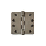 Emtek 94013US15A 94013US 3-1/2" x 3-1/2" Plated Steel Heavy Duty Square Corner Ball Bearing Hinges - Pair Pewter
